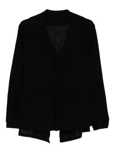 Yohji Yamamoto Wool Gauze Layered Blazer In Animal Print