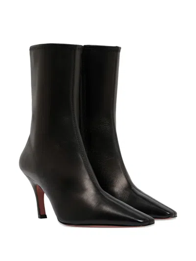 Amina Muaddi 80mm Jamie Pointed-toe Ankle Boots In Black
