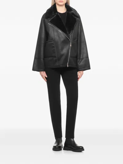 Betta Corradi Faux-fur Collar Zip-up Jacket In Brown