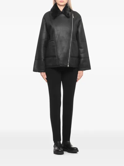 Betta Corradi Faux-fur Collar Zip-up Jacket In Brown