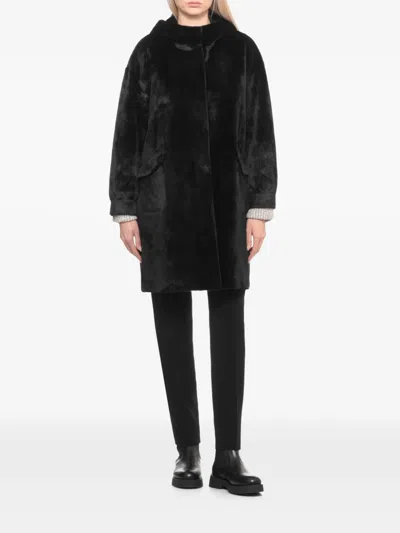Betta Corradi Faux-fur Hooded Coat In Black