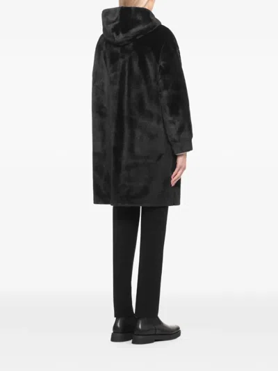 Betta Corradi Faux-fur Hooded Coat In Black