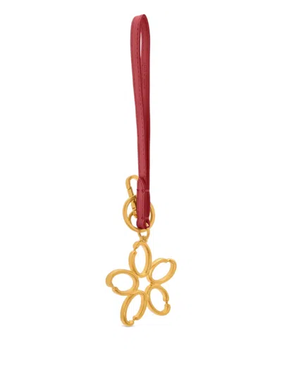 Oscar De La Renta O Flower Keyring In Gold