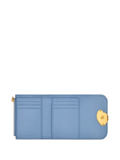Oscar De La Renta Poppy-printed Trifold Wallet In Blue