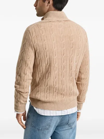 Gant Cable-knit Half-zip Sweater In Multi