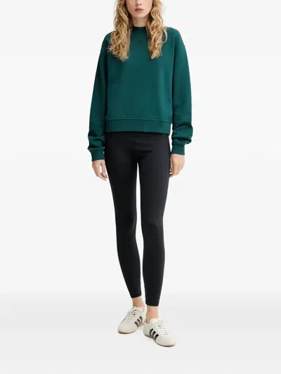 Hugo Boss Logo-sleeve Logo-detail Sweater In Green