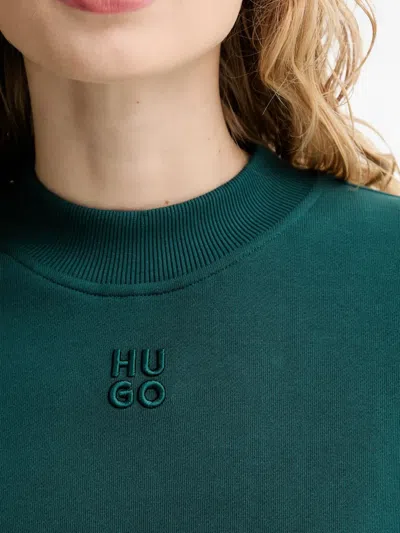 Hugo Boss Logo-sleeve Logo-detail Sweater In Green