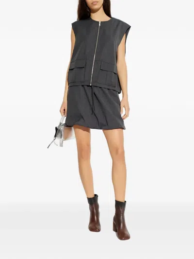 Samsoe & Samsoe Saroko Drawstring Skirt In Gray