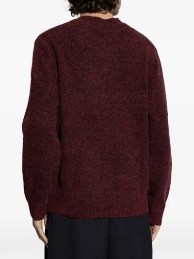 Samsoe & Samsoe Safloyd V-neck Knitted Sweater In Burgundy