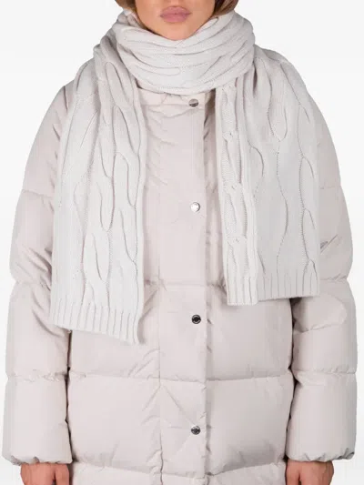 Moorer Samia Cable-knit Scarf In Gray