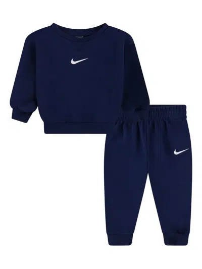 Nike Logo-embroidered Tracksuit In Blue