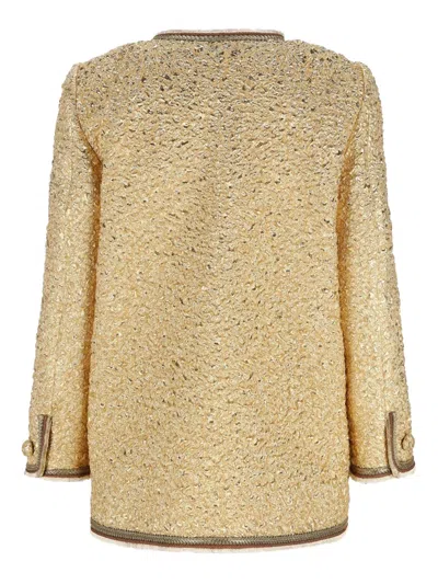 Valentino Pocket Buttoned Jacket In Gold