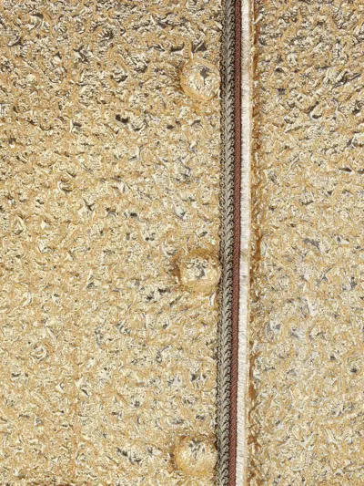 Valentino Pocket Buttoned Jacket In Gold