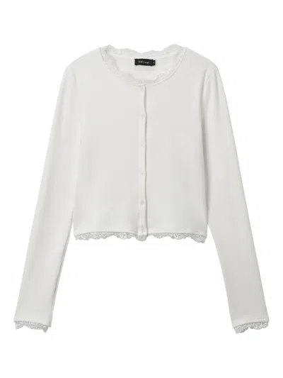 Tout A Coup Lace-trim Cardigan In Multi