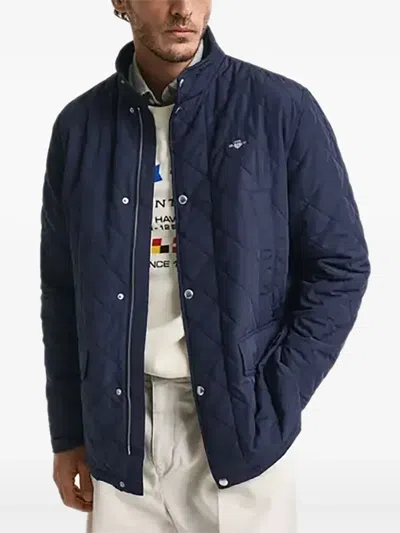 Gant Quilted Windcheater Jacket In Blue