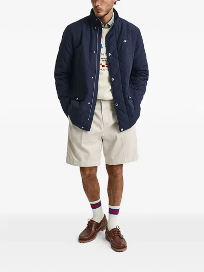Gant Quilted Windcheater Jacket In Blue