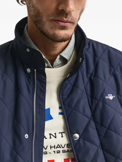 Gant Quilted Windcheater Jacket In Blue