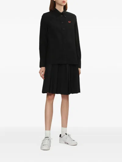 Fred Perry Logo-embroidery Shirt In Black