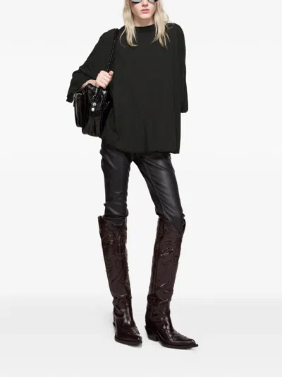 Acne Studios Label-print T-shirt In Black