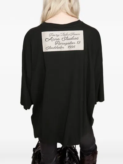 Acne Studios Label-print T-shirt In Black