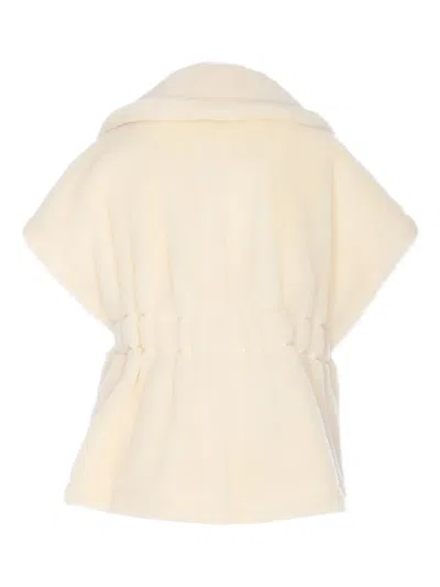 Max Mara Double-breasted Belted Cape In Neutral