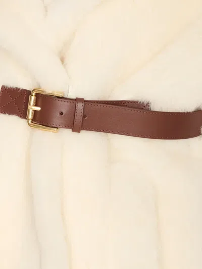 Max Mara Double-breasted Belted Cape In Neutral