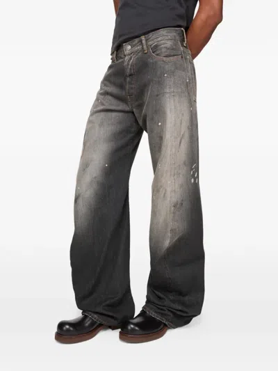 Acne Studios Logo-patch Jeans In Gray