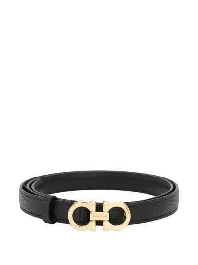 Ferragamo Leather Belt In Black