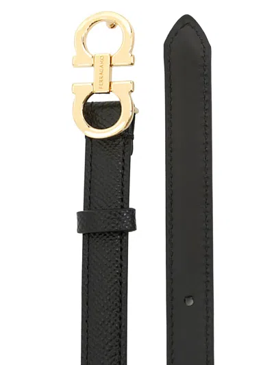 Ferragamo Leather Belt In Black