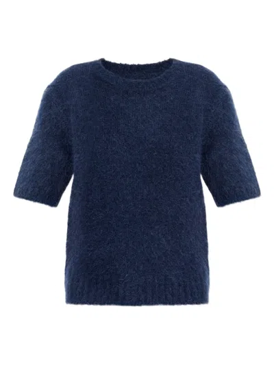 Samsoe & Samsoe Sajeanne Short-sleeve Top In Blue