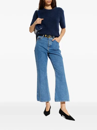 Samsoe & Samsoe Sajeanne Short-sleeve Top In Blue