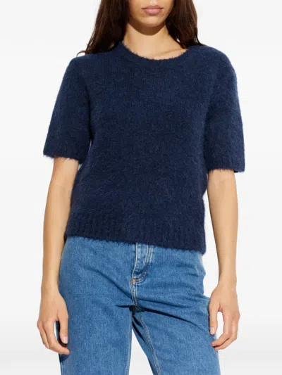Samsoe & Samsoe Sajeanne Short-sleeve Top In Blue