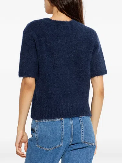 Samsoe & Samsoe Sajeanne Short-sleeve Top In Blue