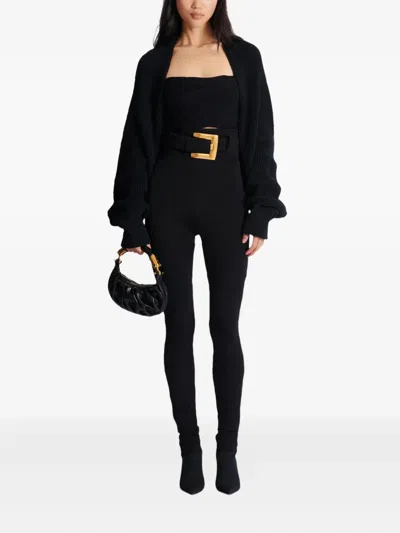 Balmain Buckle-embellished Trousers In Black