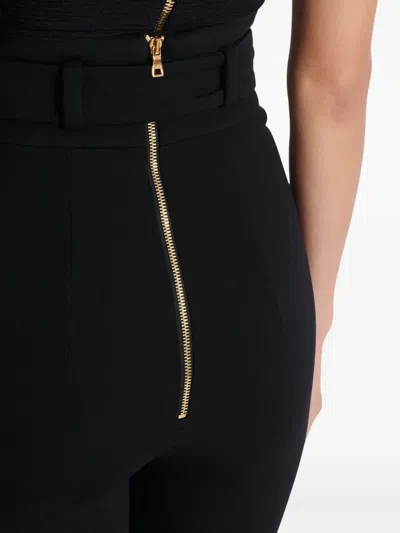 Balmain Buckle-embellished Trousers In Black