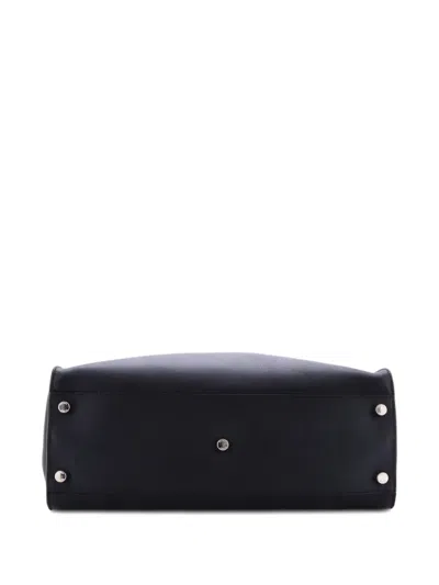 Pre-owned Fendi Monster Peekaboo Iconic Fit Bag Calfskin Large Satchel In Black