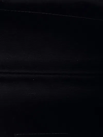 Pre-owned Saint Laurent Classic Monogram Wristlet Pouch Matelasse Chevron Leather Large Clutch Bag In Black