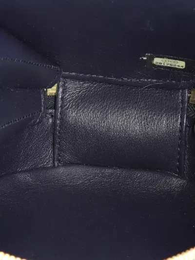 Pre-owned Chanel Paris-new York Oval Camera Case Quilted Tweed Small Crossbody Bag In Blue