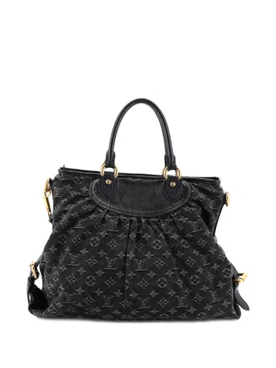 Pre-owned Louis Vuitton Neo Cabby Handbag Denim Gm Satchel In Black