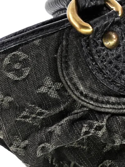 Pre-owned Louis Vuitton Neo Cabby Handbag Denim Gm Satchel In Black