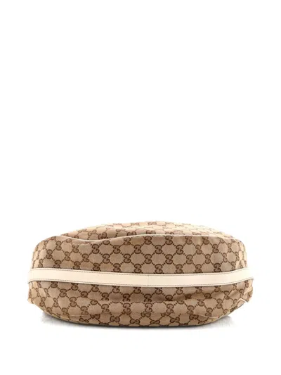 Pre-owned Gucci Twins Gg Canvas Medium Hobo Bag In Brown