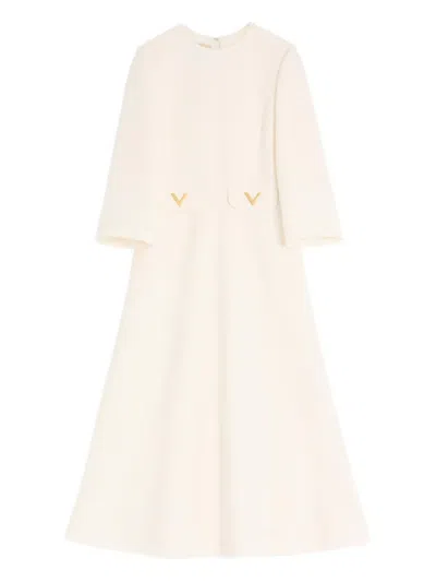 Valentino Vlogo Midi Dress In Neutral