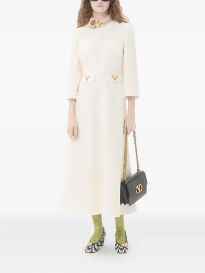 Valentino Vlogo Midi Dress In Neutral