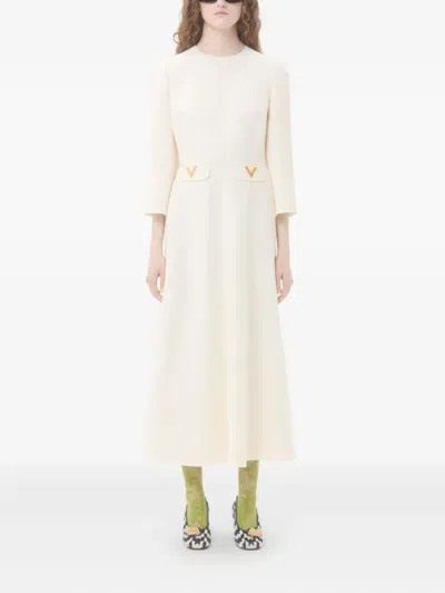 Valentino Vlogo Midi Dress In Neutral