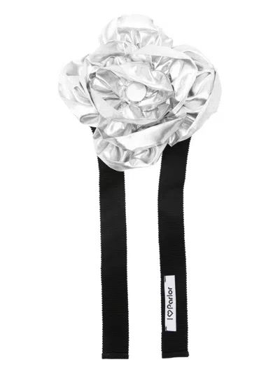 Parlor Floral-detail Choker In White