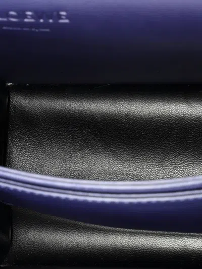 Pre-owned Loewe Barcelona Shoulder Bag Stitched Leather Medium Crossbody Bag In Blue