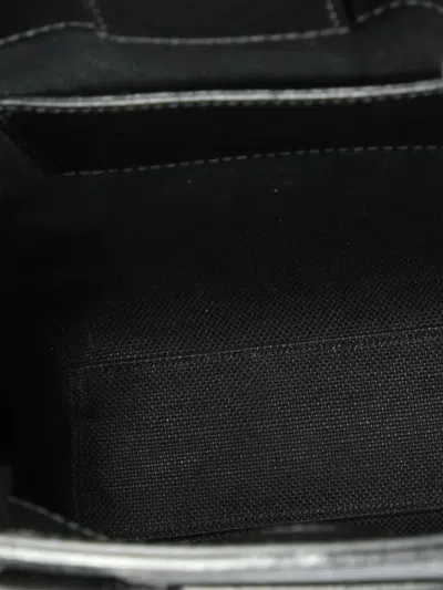 Pre-owned Gucci Convertible Web Open Gg Coated Canvas Mini Tote Bag In Black