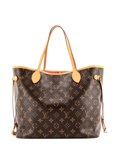 Pre-owned Louis Vuitton Neverfull Nm Limited Edition Cities V Monogram Canvas Mm Tote Bag In Brown