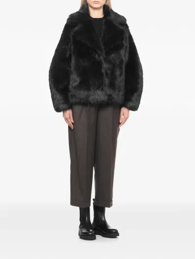 Betta Corradi Peak-lapel Coat In Black