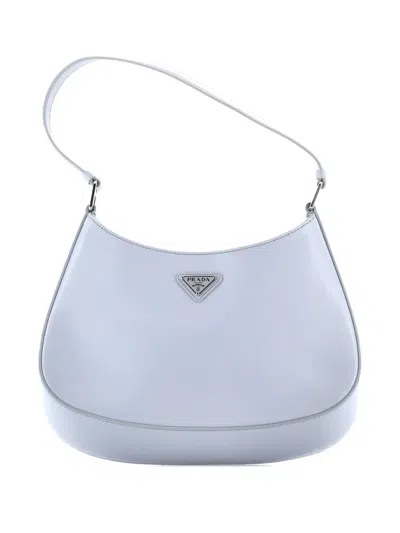 Pre-owned Prada Cleo Shoulder Bag Spazzolato Leather Medium Hobo Bag In Gray